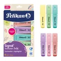 Produktbild: Pelikan Signal Pastell Textmarker, verschiedene Farben, auf Wasserbasis, waschbar, geeignet für den Kontakt mit der Haut, 3 Strichbreiten, 6 Stück