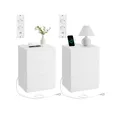 Produktbild: VASAGLE Nachttisch 2er Set 2 AC-Steckdosen modern wolkenweiß LET831W14