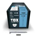 Produktbild: TOX Holzbauschrauben TIMBR SK 5,0 x 60 mm, blau verzinkt mit Senkkopf, TX25, Schrauben für leichtes Eindrehen und bündige Montagen im Holzbau, 200 Stück im Karton, inkl. 1x Bit, 112040415060