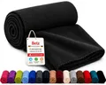 Produktbild: Betz Fleecedecke 130x170 cm 180g/m² – Weiche Wohndecke & Kuscheldecke – Flauschige Sofadecke als Tagesdecke – Leicht, wärmend & pflegeleicht – Farbe Schwarz