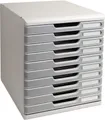 Produktbild: EXACOMPTA Organizer Schubladenbox Modulo A4 10 Fächer Classic lichtgrau/steingrau