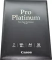 Produktbild: Canon PT-101 - Photo Paper Pro Plantinum - 300g/qm Format: DIN A4 - 20 Blatt