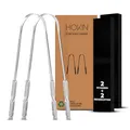 Produktbild: HOKIN Zungenschaber für Erwachsene Zungenreiniger Edelstahl Mundgeruch Bekämpfen 100% Metall Tongue Scraper Cleaner Männer und Frauen Zungenbürste Mundhygiene Produkt (2Pcs Mundpflege Pack)