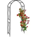 Produktbild: Relaxdays - Rosenbogen Metall, Torbogen Garten, HxBxT: 230 x 100 x 40 cm, stabiler Rankbogen für Kletterpflanzen, schwarz
