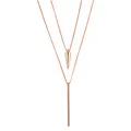 Produktbild: Heideman Halskette Duplo Damen - aus hochwertigem Edelstahl - gold silber rosegold farbend poliert - Layering Kette für Frauen mit Pendel Anhänger - 61cm lang