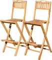 Produktbild: ALEOS. 2Stück Barhocker Bistrohocker Bistrosessel Barsessel Barstuhl klappbar echt TEAK Holz BIMA-KLAPP