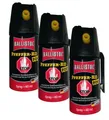 Produktbild: 3 Dosen KO Fog Pfefferspray mit Sprühnebel 40ml - Abwehrspray Familienpackung