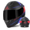 Produktbild: Bogotto H271 Taog Bluetooth Klapphelm, schwarz matt/rot/blau, XL