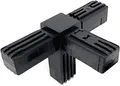 Produktbild: Design61 5x Steckverbinder T-Stück für Vierkantrohre mit Abgang Rohrverbinder 90° 25 x 25 x 1,5 mm