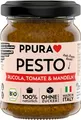Produktbild: PPURA Pesto Rucola, Mandel & Tomate 120g – Veganes Bio Pesto mit Rucola & Mandeln, 100% natürlichen Zutaten, ohne Zucker & Zusatzstoffe, traditionell hergestellt – Made in Italy