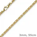 Produktbild: 3mm Kette Halskette Königskette aus 750 Gold Gelbgold, 55cm, Herren, Goldkette