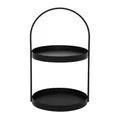 Produktbild: Etagere Marit schwarz aus Metall modernes Design H46cm Metalletagere mit Griff