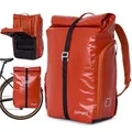 Produktbild: otinga® Flip V3 Fahrradtasche Rucksack [34L Volumen] für jeden Gepäckträger I Stylische Gepäckträgertasche mit Rucksack - in 3 Sekunden umgebaut I Wasserdichter Fahrradrucksack Gepäckträger