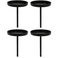 Produktbild: Annastore Kerzenhalter aus massivem Metall für Adventskranz - Adventskranzstecker - - Kerzenteller - Adventskerzenhalter Größe Ø 6, 5 cm mit Rand / H 9, Schwarz