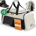 Produktbild: RECARRIER Sporttasche [RECYCELTES PET] 50L – Gym Bag und Rucksack in Einem – wasserdichte Reise- und Trainingstasche mit Schuhfach - Savanna beige