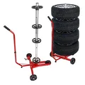 Produktbild: DEMA Reifenständer – Mobil fahrbarer Reifenhalter für PKW, Felgenbaum, Reifenwagen, Felgenständer, für Autoreifen, stabil & praktisch, ideal für Werkstatt und Garage