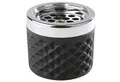 Produktbild: APS Windaschenbecher/Sturmaschenbecher aus verchromtem Metall, gefrostetes Glas, mit Bajonettverschluss, Ø 9,5 cm, 8 cm Höhe, schwarz