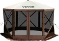 Produktbild: VEVOR Pavillon-Zelt, 3,6 x 3,6 m, 6-seitiges Pop-up-Camping-Überdachungszelt mit Netzfenstern, tragbarer Tragetasche, Erdnägeln, großen Schattenzelten für Camping im Freien, Rasen und Hinterhof