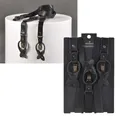 Produktbild: Sir Redman Hosenträger Herren Leder 25mm YForm Clips Lederlaschen Knöpfe schwarz