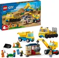 Produktbild: LEGO 60391 City Baufahrzeuge und Kran mit Abrissbirne, Spielzeug mit Bagger, Kipper und Transportfahrzeugen, Lernspielzeug für Kleinkinder ab 4 Jahren