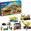 Produktbild: LEGO 60391 City Baufahrzeuge und Kran mit Abrissbirne, Spielzeug mit Bagger, Kipper und Transportfahrzeugen, Lernspielzeug für Kleinkinder ab 4 Ja... - Bronze