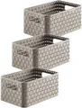 Produktbild: Country 3er-Set Aufbewahrungsbox 6l in Rattan-Optik Kunststoff beige