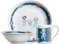 Produktbild: LEONARDO Kindergeschirr-Set BAMBINI AVVENTURA (3-tlg), 1 Personen, Porzellan, Weltall