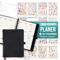 Produktbild: colortouch Terminplaner 2026 mit 1000 St Sticker Set für Planer, Aufkleber Journal für A5 Monatsplaner, 30 Minuten-Intervalle Wochenplaner mit Softcover, 14 Monate Kalender (Nov 25-Dez 26)
