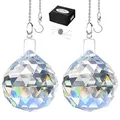 Produktbild: MerryNine 50mm Kristall Klar aus Glas Zum Aufhängen Prism Suncatcher Anhänger Ball, groß Kristall Anhänger Zum Aufhängen facettiert Prism Bälle für Windows Dekoration Feng Shui