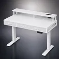 Produktbild: OffiGo Schreibtisch 120cm Weiß LED 3 Schubladen Steckdosen Elektrisch NEU OVP