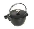 Produktbild: Staub Teekessel rund Schwarz 16,5 cm Wasserkocher Teekocher Gusseisen Emaillieru