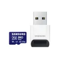 Produktbild: Samsung PRO Plus 256 GB microSDXC-Speicherkarte (2023) mit USB-Adapter MB-MD256SB/WW