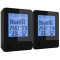 Produktbild: infactory 2er-Set 2in1-Thermometer & Hygrometer, Raum- & Wand-Messung