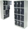 Produktbild: Spind 12-Fächer Zwölferspind Garderobenschrank Umkleidespind Metallschrank 57024