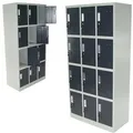 Produktbild: Spind 12-fächer Zwölferspind Garderobenschrank Umkleidespind Metallschrank 57024