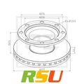 Produktbild: 2x Pe Automotive Bremsscheibe 046.374-00A Höhe 160 mm Lochkreis 275 mm