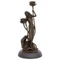 Produktbild: Kerzenständer Bronzeskulptur Frau Rose im Antik-Stil Bronze Figur Statue 35cm