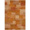 Produktbild: Cazaris Wollteppich, Orange, Textil, Karo, rechteckig, 70x140 cm, für Fußbodenheizung geeignet, Teppiche & Böden, Teppiche, Naturteppiche
