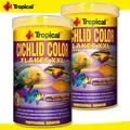 Produktbild: Tropical 2 x 1000 ml Cichlid Color Flakes XXL | Farbverstärkendes Hauptfutter