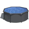 Produktbild: GRE Runder Stahlwandpool mit Anthrazitoptik KIT300GY – Ø 300 x 120 cm, Komplettset - Grau