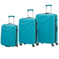Produktbild: travelite 4-Rad Koffer Set Größen L/M/S mit TSA Schloss, Handgepäck erfüllt IATA Borgepäck Maß, Gepäck Serie VECTOR: Robuster Hartschalen Trolley in stylischen Farben, 072040-21, türkis