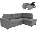 Produktbild: Ecksofa - ash - Liegefunktion - Staukasten - Webstoff Sofa Wohnlandschaft Couch