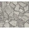Produktbild: Bricoflor Steintapete in 3D Optik Grau Vliestapete in Bruchstein Optik Ideal für Küche und Wohnzimmer Mauer Tapete Maritim