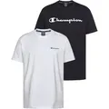 Produktbild: T-Shirt CHAMPION, Herren, Gr. S, schwarz-weiß (schwarz, weiß), Obermaterial: 100% Baumwolle, Basic hüftlang, Rundhals, Shirts T-Shirt