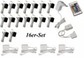 Produktbild: TRANGO LED Glaskantenbeleuchtung, 16er Set RGB Farbwechsel LED Glaskantenbeleuchtung 5022-16 inkl. Fernbedienung Schrankbeleuchtung I Glasbodenbeleuchtung I Vitrinenbeleuchtung, LED Clips I Möbelbeleuchtung
