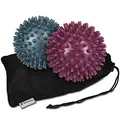 Produktbild: Navaris 2x Massageball Igelball klein - Igelbälle Set für Hand Fuß Rücken - Massage Ball Ø 8cm medium & hart - Igelball Fußmassage - 2x Ball mit Noppen Faszienball Füße