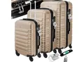 Produktbild: KESSER® 3tlg. Hartschalenkofferset Hartschalenkoffer Reisekoffer Set Reisekofferset Trolley Koffer Inkl. Kofferwaage + Gepäckanhänger Rollkoffer Schloss 4 Rollen ABS-Hartschale Teleskopgriff M-L-XL