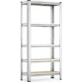 Produktbild: Wiltec Schwerlastregal 75x30x154cm, Gesamtlast 875kg, Steckregal verzinkt aus Stahl, Lastenregal mit 5 Ablagen, Werkstattregal