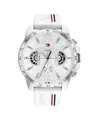 Produktbild: Tommy Hilfiger Multi Zifferblatt Quarz Uhr für Herren mit Weisses Silikonarmband - 1710676