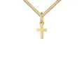 Produktbild: JEVELION Kreuzkette Kleiner Kreuz-Anhänger 585 Gold Taufkreuz - Made in Germany (Goldkreuz, für Damen und Kinder), Mit Kette vergoldet- Länge wählbar 36 - 70 cm oder ohne Kette.